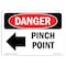 Signmission OSHA Danger Sign, Pinch Point, 10in X 7in Rigid Plastic, 7" W, 10" L, Landscape, OS-DS-P-710-L-1717 OS-DS-P-710-L-1717 - alternate 1